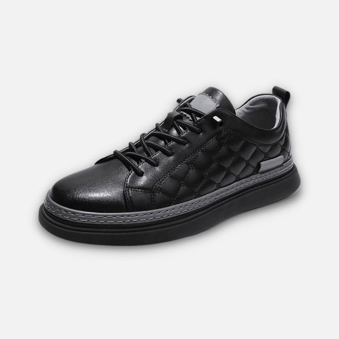 Antonios Design Genuine Leather Black Sneakers - AntoniosClothing - Black