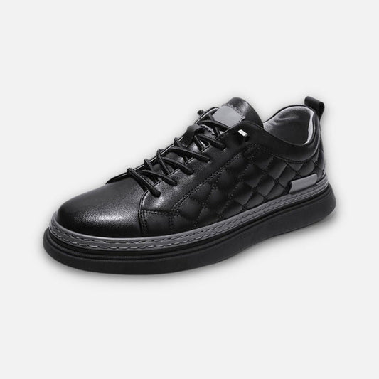 Antonios Design Genuine Leather Black Sneakers - AntoniosClothing - Black