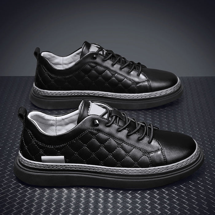 Antonios Design Genuine Leather Black Sneakers - AntoniosClothing - Black