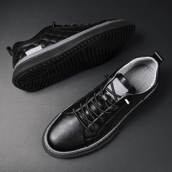Antonios Design Genuine Leather Black Sneakers - AntoniosClothing - Black