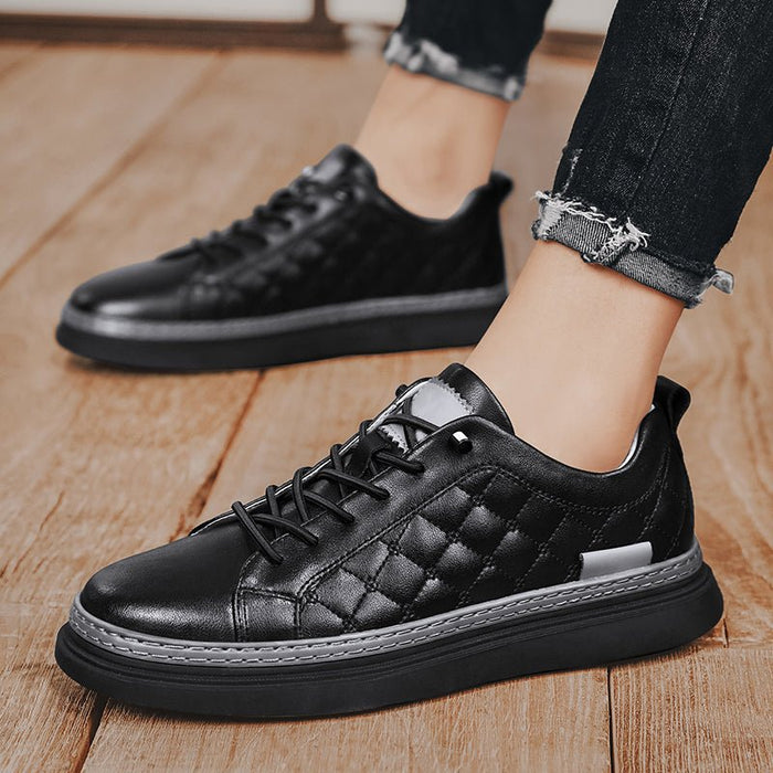 Antonios Design Genuine Leather Black Sneakers - AntoniosClothing - Black