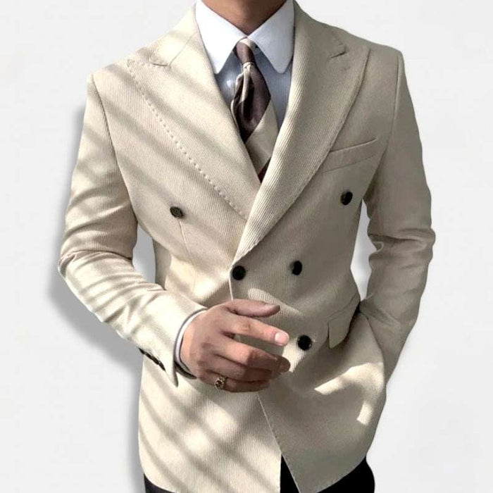 Antonios double breasted suit blazer - AntoniosClothing - Khaki