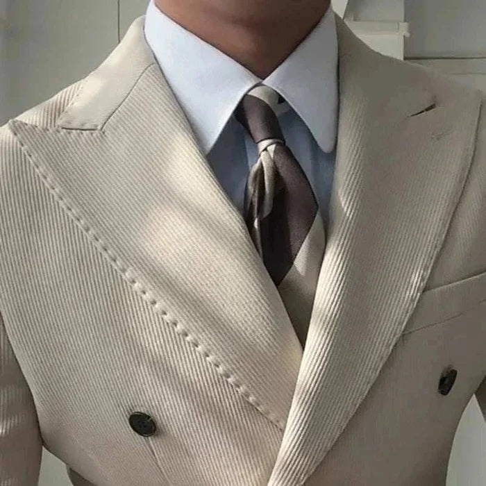 Antonios double breasted suit blazer - AntoniosClothing - Khaki
