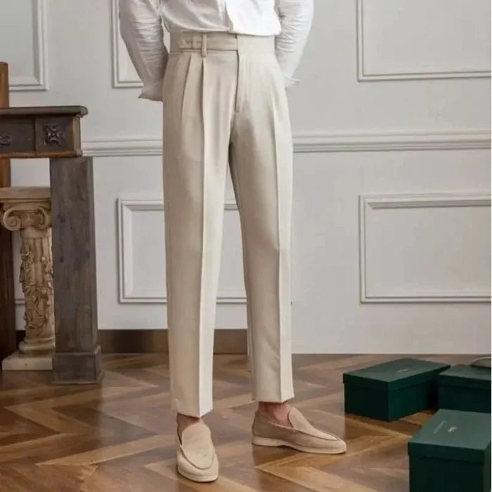 Antonios draped suit pants korean-inspired elegance - AntoniosClothing - Khaki
