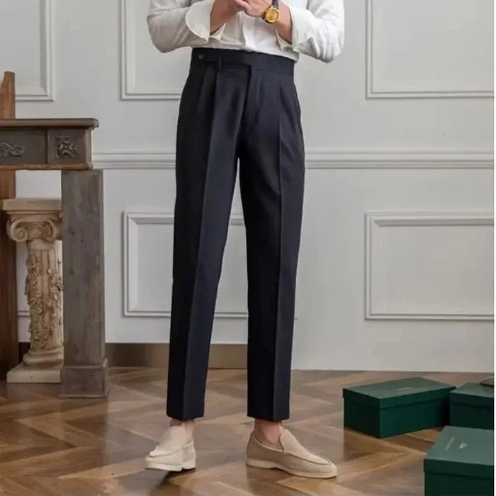 Antonios draped suit pants korean-inspired elegance - AntoniosClothing - Khaki