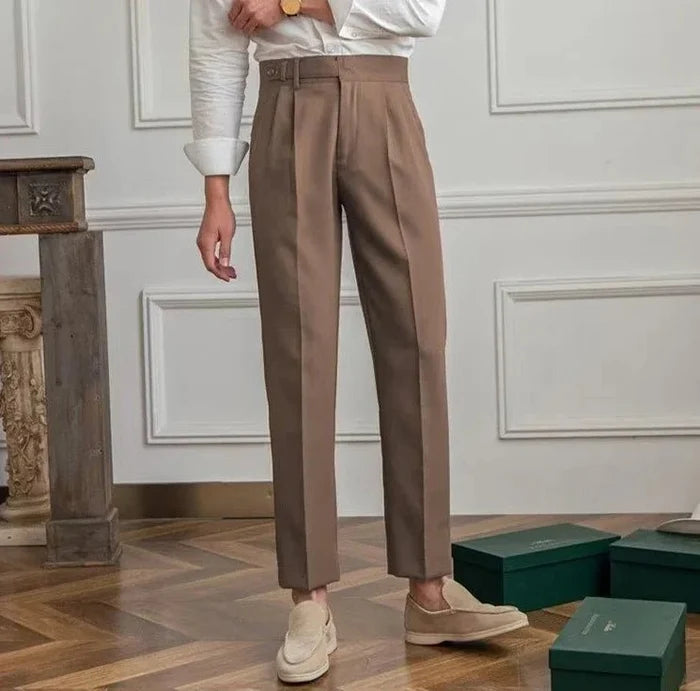 Antonios draped suit pants korean-inspired elegance - AntoniosClothing - Khaki