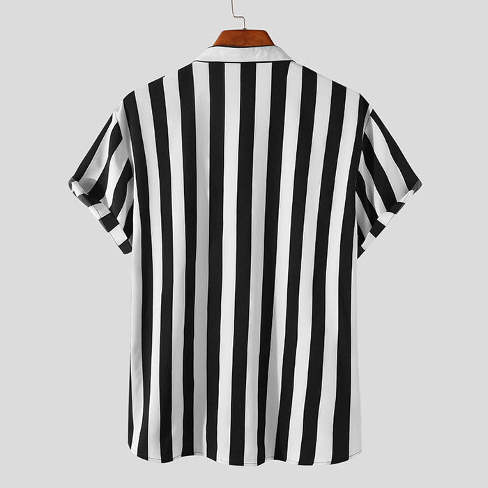 Antonios Elegant Striped Shirt - AntoniosClothing - Black