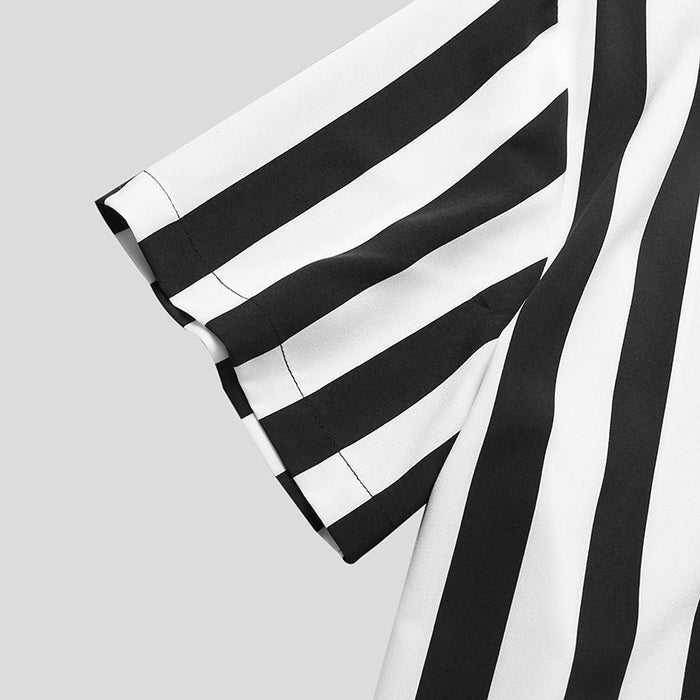 Antonios Elegant Striped Shirt - AntoniosClothing - Black