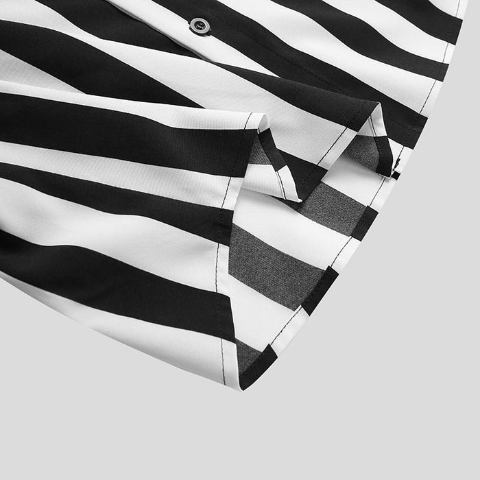 Antonios Elegant Striped Shirt - AntoniosClothing - Black