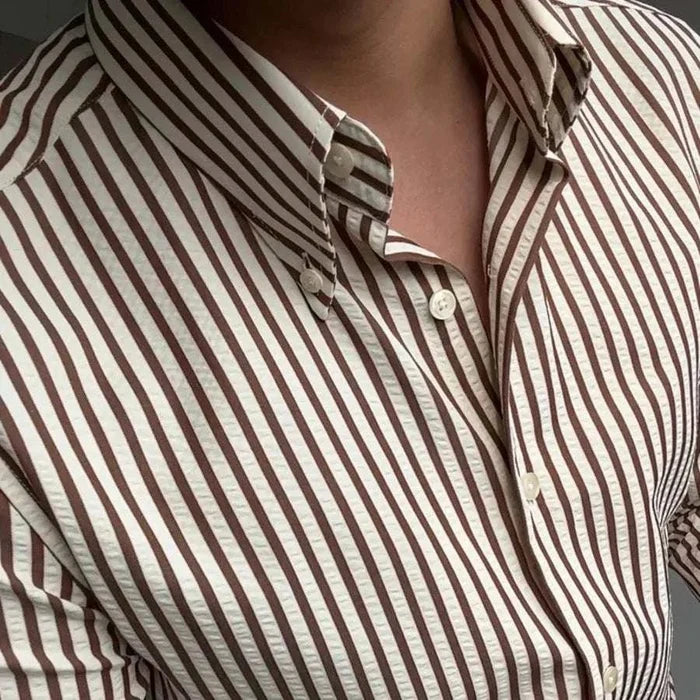 Antonios formal striped long sleeve shirt - AntoniosClothing - Blue