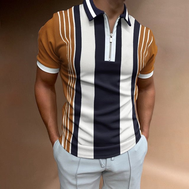 Antonios French Style T-Shirt - AntoniosClothing - Brown-Blue