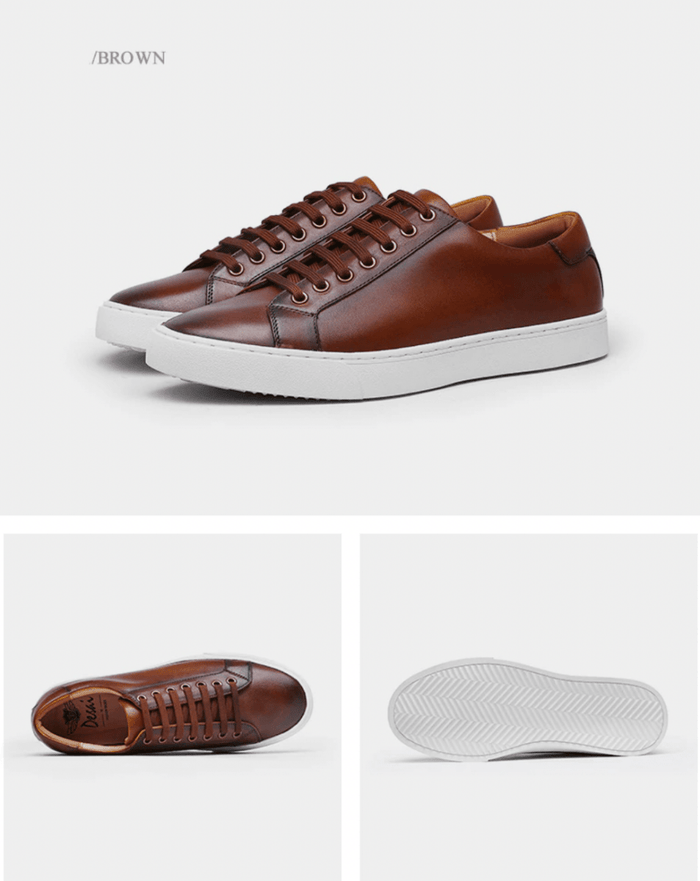 Antonios Genuine Leather Brown Shoes - AntoniosClothing - Brown