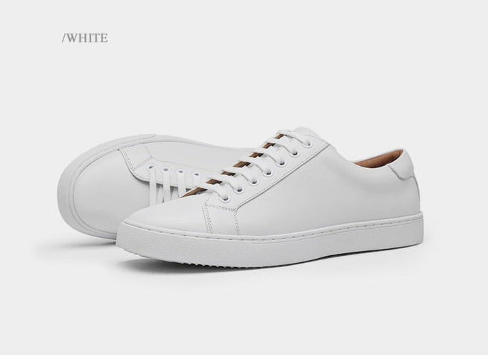 Antonios Genuine Leather White Shoes - AntoniosClothing - White