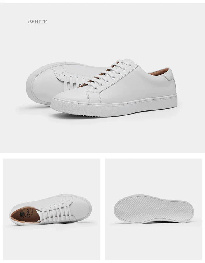 Antonios Genuine Leather White Shoes - AntoniosClothing - White