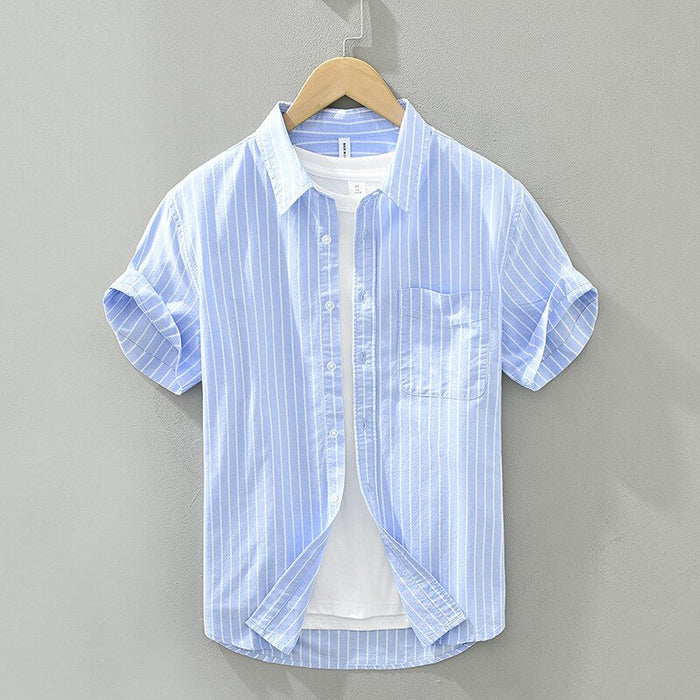 Antonios striped casual summer shirt - AntoniosClothing - Blue