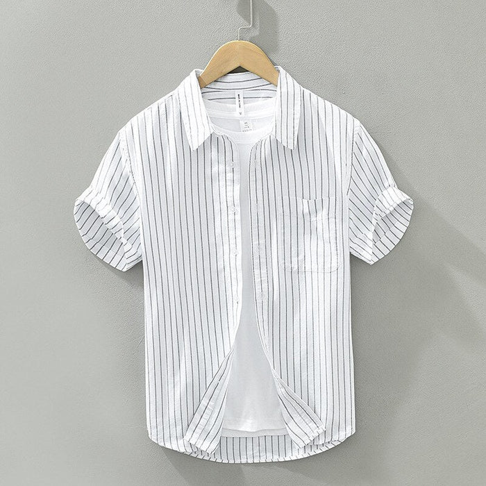 Antonios striped casual summer shirt - AntoniosClothing - White