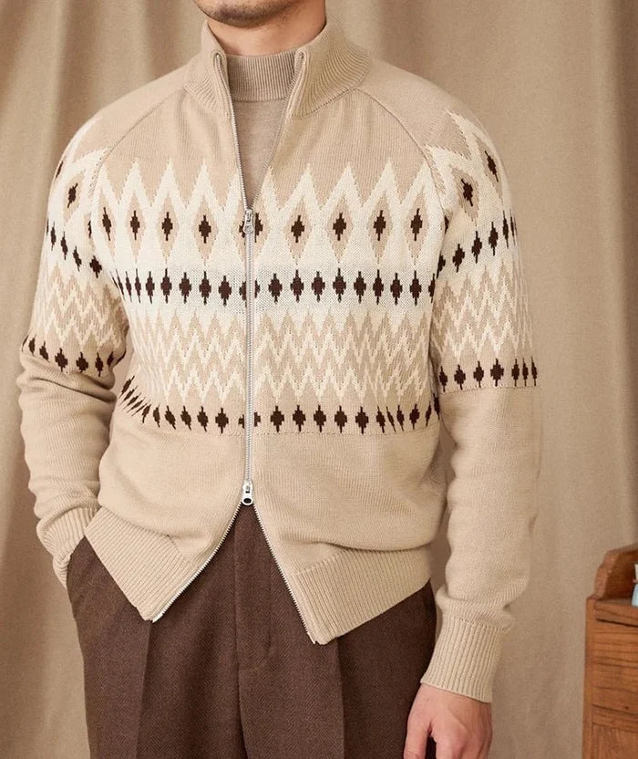 Antonios indiana totem wool knit cardigan - AntoniosClothing - Khaki