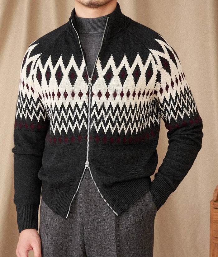 Antonios indiana totem wool knit cardigan - AntoniosClothing - Khaki
