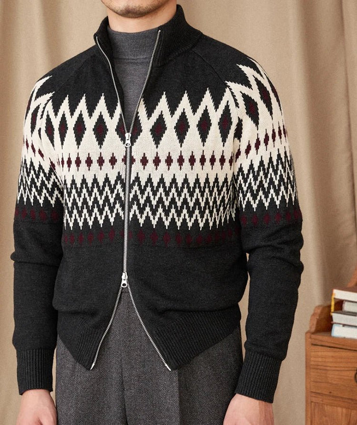 Antonios indiana totem wool knit cardigan - AntoniosClothing - Khaki