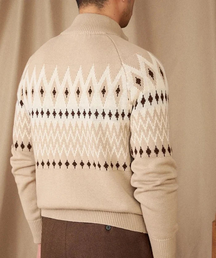 Antonios indiana totem wool knit cardigan - AntoniosClothing - Khaki