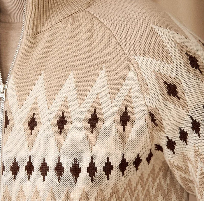 Antonios indiana totem wool knit cardigan - AntoniosClothing - Khaki