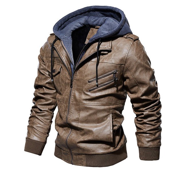 Antonios Leather Italian Jacket - AntoniosClothing - Khaki