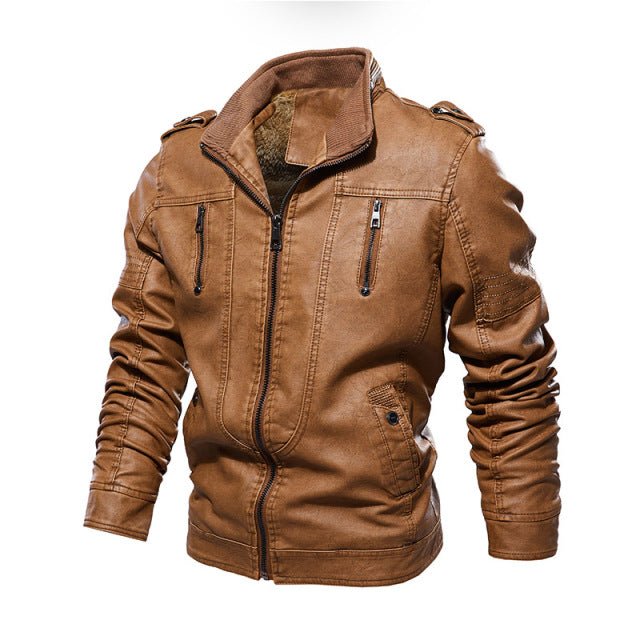 Antonios Leather Italian Jacket - AntoniosClothing - Khaki Style 2
