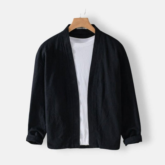 Antonios Linen Long-Sleeved Shirt - AntoniosClothing - Dark Blue