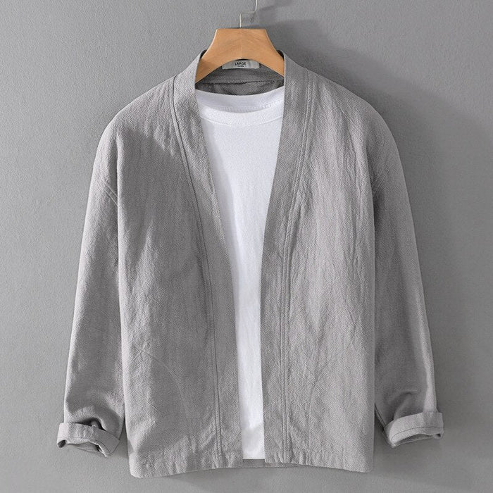 Antonios Linen Long-Sleeved Shirt - AntoniosClothing - Grey