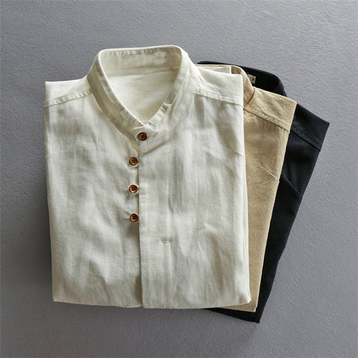 Antonios Linen Soft Shirt - AntoniosClothing - Navy Blue