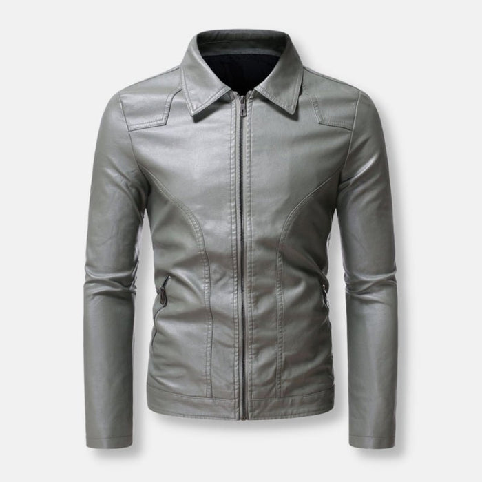 Antonios Loco Leather Slim Fit Jacket - AntoniosClothing - light green