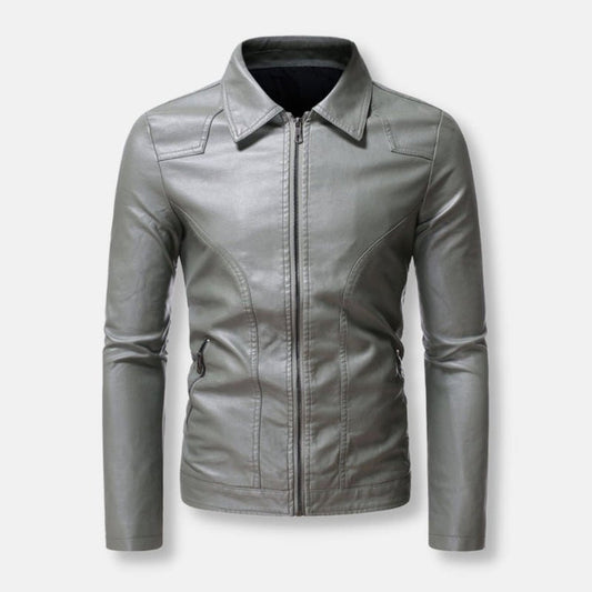 Antonios Loco Leather Slim Fit Jacket - AntoniosClothing - light green