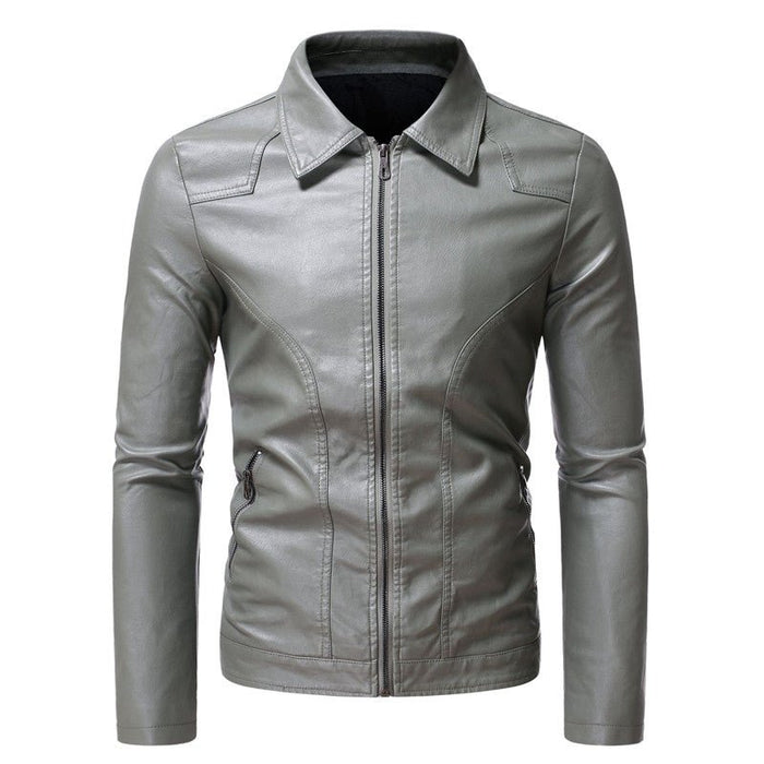 Antonios Loco Leather Slim Fit Jacket - AntoniosClothing - light green