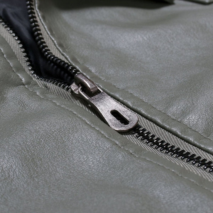 Antonios Loco Leather Slim Fit Jacket - AntoniosClothing - light green
