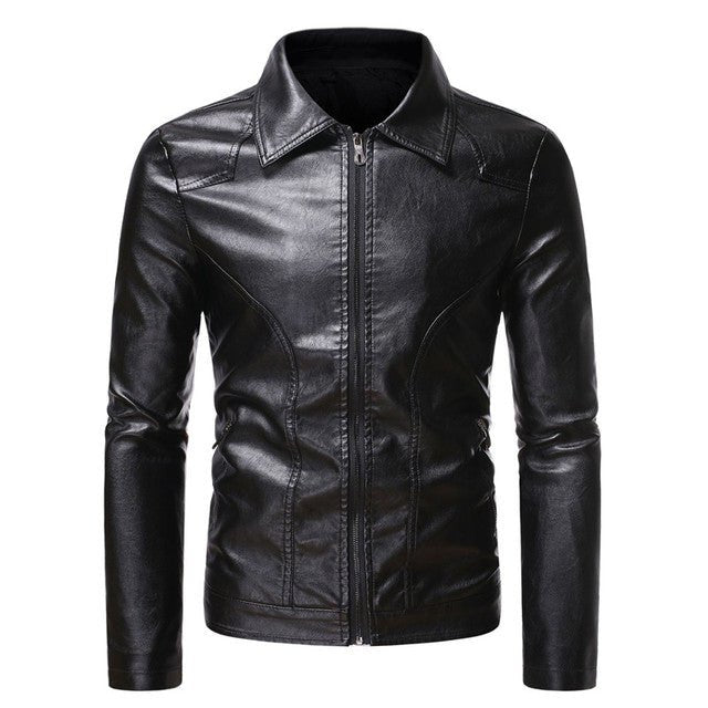 Antonios Loco Leather Slim Fit Jacket - AntoniosClothing - black