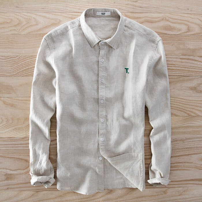 Antonios Long Sleeve Shirt Cotton - AntoniosClothing - Khaki