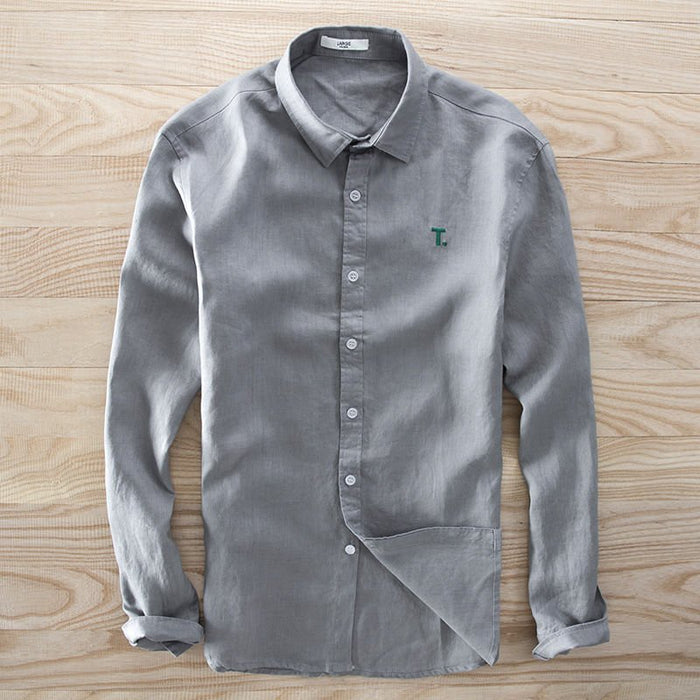 Antonios Long Sleeve Shirt Cotton - AntoniosClothing - Grey
