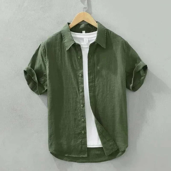 Antonios loose short sleeve summer shirt - AntoniosClothing - Green