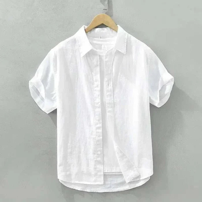 Antonios loose short sleeve summer shirt - AntoniosClothing - WHITE