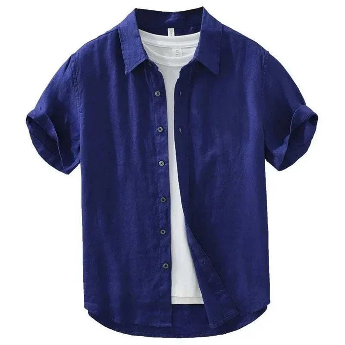Antonios loose short sleeve summer shirt - AntoniosClothing - Blue