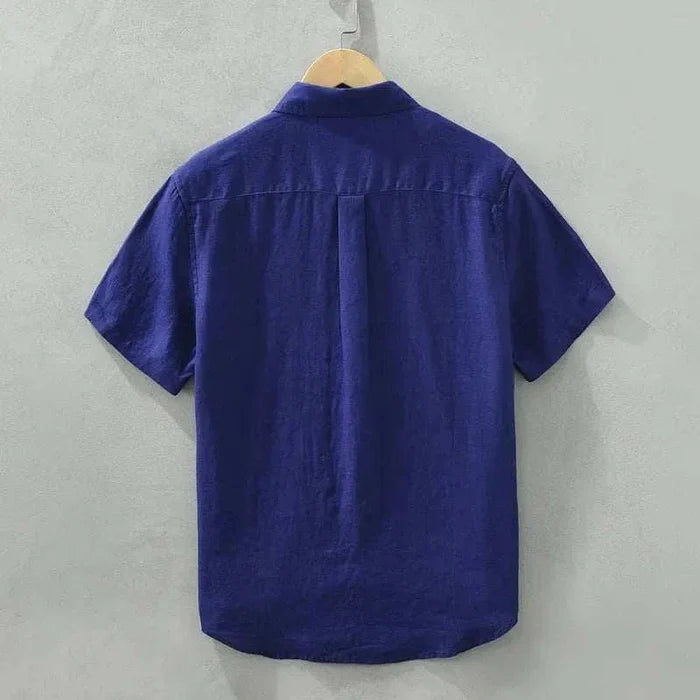Antonios loose short sleeve summer shirt - AntoniosClothing - Blue