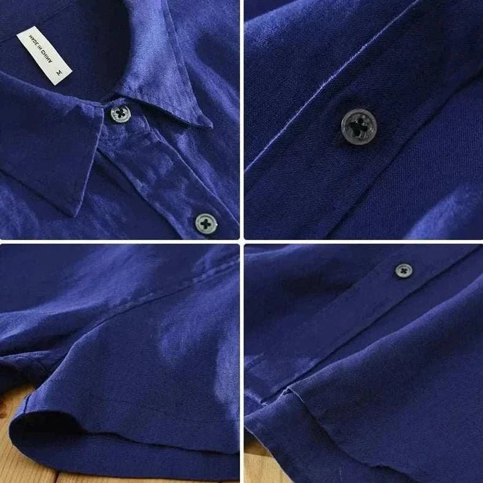 Antonios loose short sleeve summer shirt - AntoniosClothing - Blue