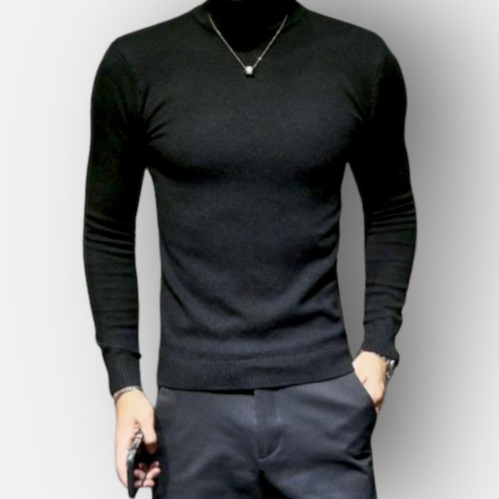 Antonios Marker Cotton Sweater - AntoniosClothing - Black