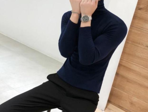 Antonios Marker Cotton Sweater - AntoniosClothing - Navy Blue