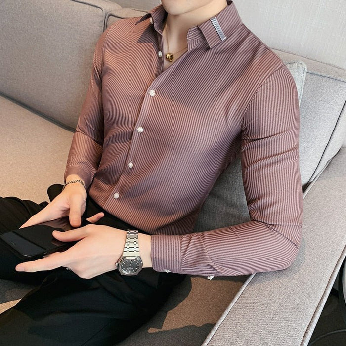 Antonios Men's Business Fit Shirt - AntoniosClothing - Red