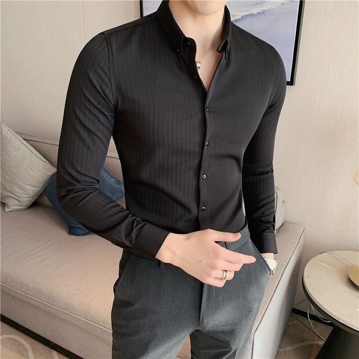 Antonios Men's Slim Fit Shirt - AntoniosClothing - black