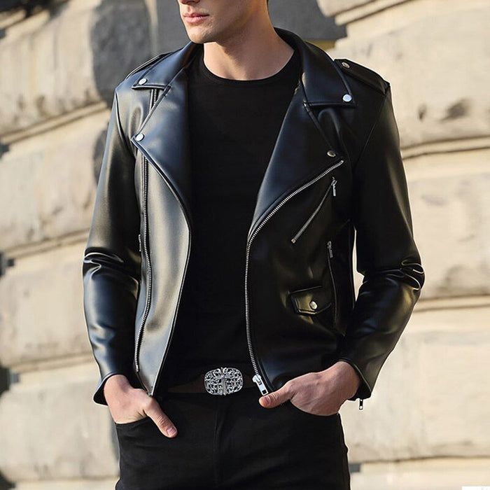Antonios Motorcycle Leather Jacket - AntoniosClothing - black