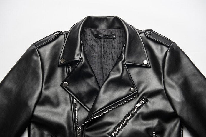 Antonios Motorcycle Leather Jacket - AntoniosClothing - Blue