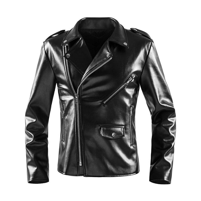 Antonios Motorcycle Leather Jacket - AntoniosClothing - Blue
