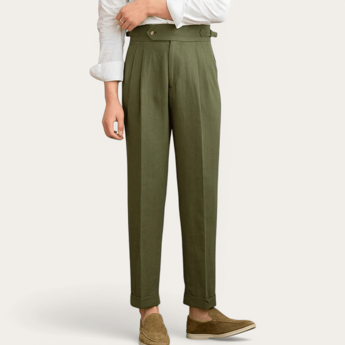 Antonios naples cotton-linen pants summer comfort fit - AntoniosClothing - Ivory